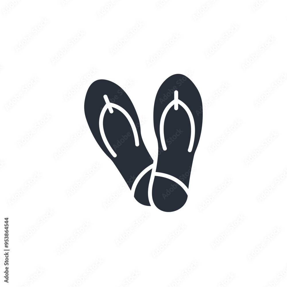 flip flops icon. vector.Editable stroke.linear style sign for use web design,logo.Symbol illustration.