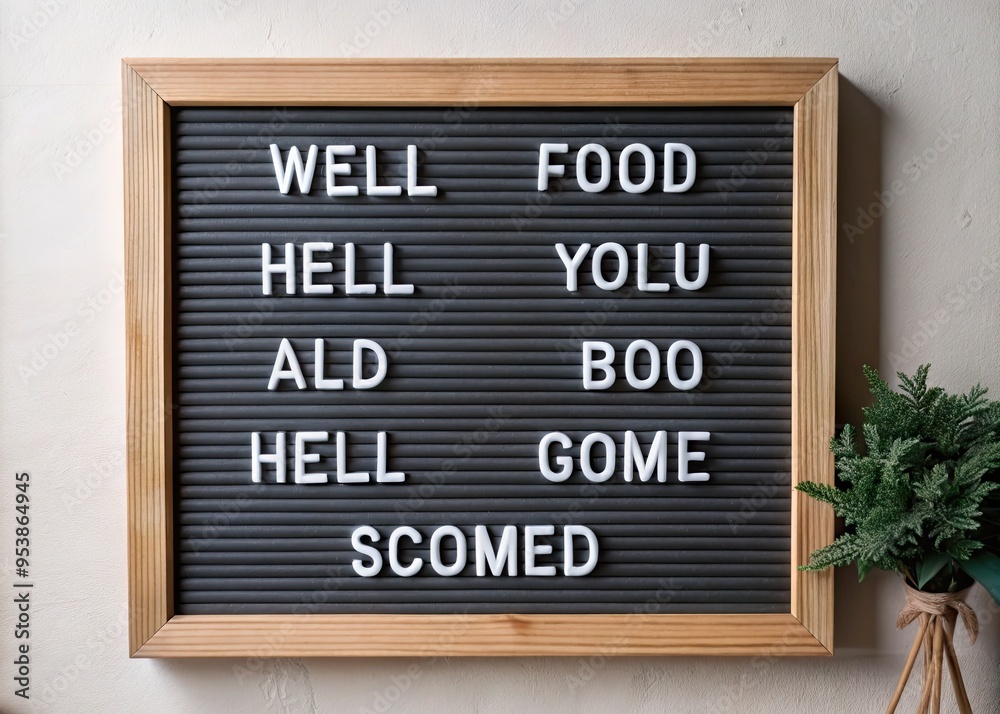 A Letter Board Sign With Interchangeable Letters And Characters Displayed In A Grid, For Use In Conveying Messages Or Announcements A Letter Board Sign With Interchangeable Letters And Characters Displayed In A Grid, For Use In Conveying Messages Or Announcements
