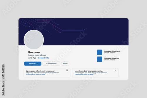 LinkedIn technology profile page mockup presentation