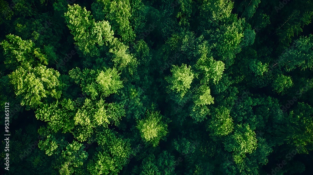 Lush Green Forest Canopy with Vibrant Foliage and Natural Light Lush Green Forest Canopy with Vibrant Foliage and Natural Light