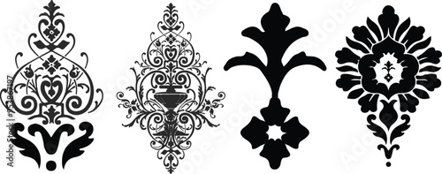 Paisley pattern, Oriental leaf, Paisley floral elements set. Henna design. Paisley Doodles Abstract, Paisley Vector image, Oriental decorative picture