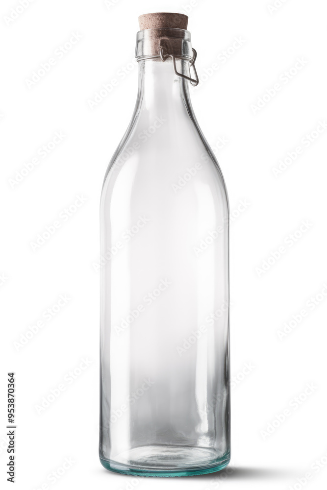 generated illustration of blank glass bottle with a cork stopper isolated on white background generated illustration of blank glass bottle with a cork stopper isolated on white background