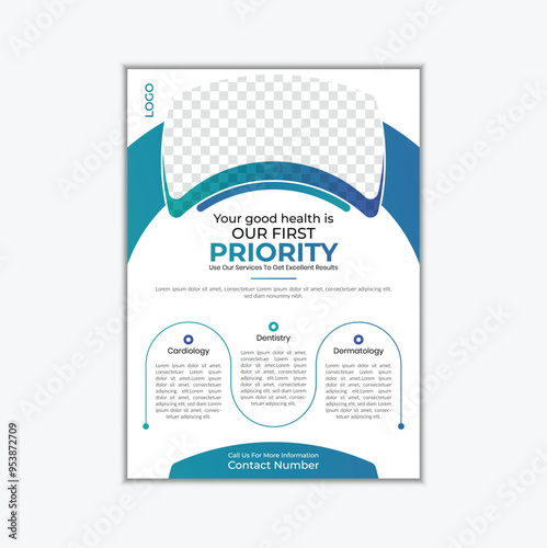 Modern medical and clinic flyer design template