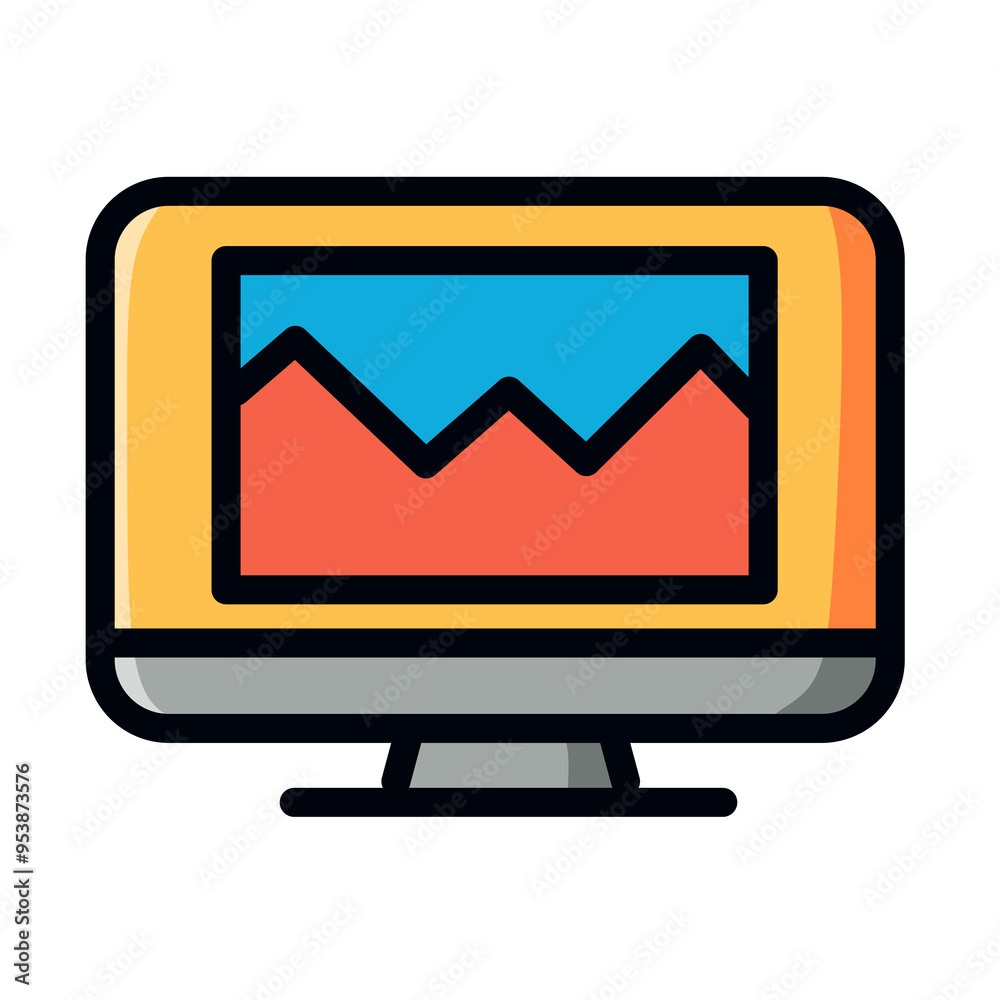monitor icon that displays a graphic image monitor icon that displays a graphic image