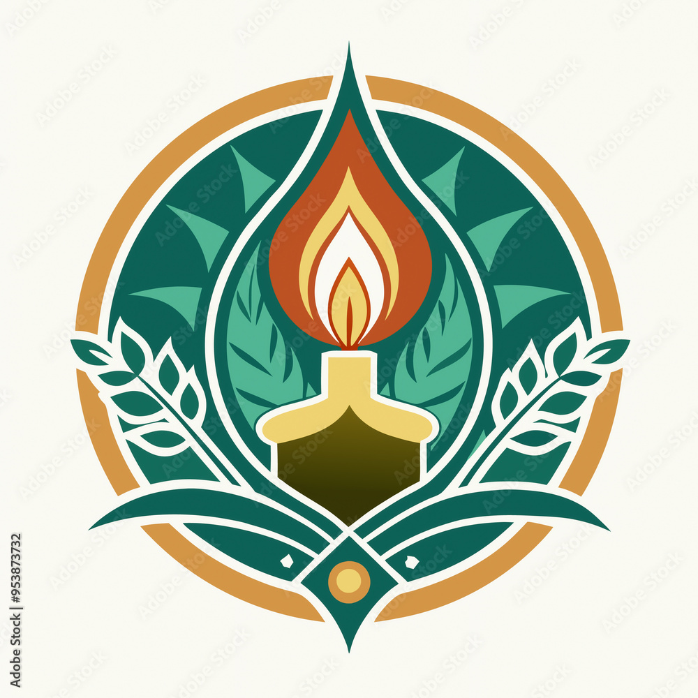 Stylized Candle Emblem and Monogram: Perfect Vector Silhouette Design for Graphics Ads, T-Shirts, and Banners Stylized Candle Emblem and Monogram: Perfect Vector Silhouette Design for Graphics Ads, T-Shirts, and Banners