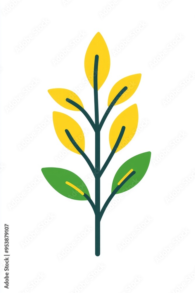 Obraz premium Stylized wheat leaf design, often used to represent agriculture or harvest themes.