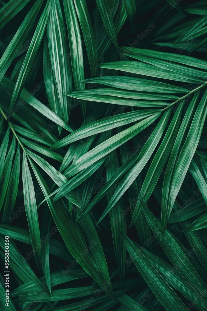 Green Palm Leaf Close Up Green Palm Leaf Close Up
