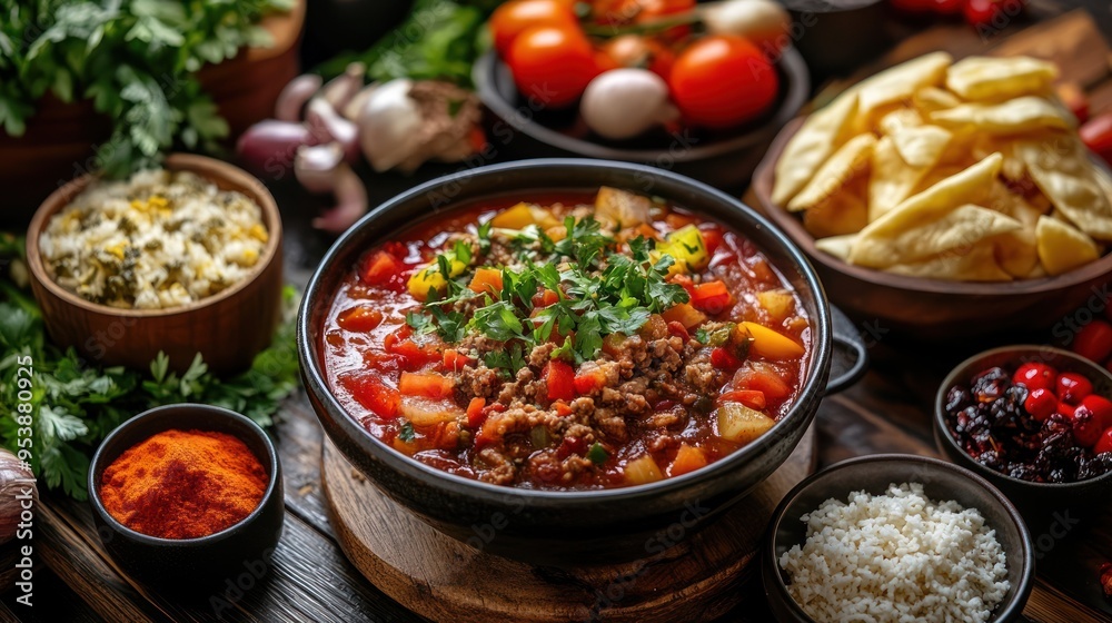 Delicious Chili with Toppings Delicious Chili with Toppings