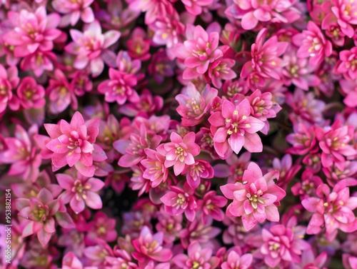 A close up of pink flowers with a lot of detail. The flowers are very pretty and the colors are vibrant
