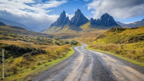 Winding Road Through Scottish Highlands