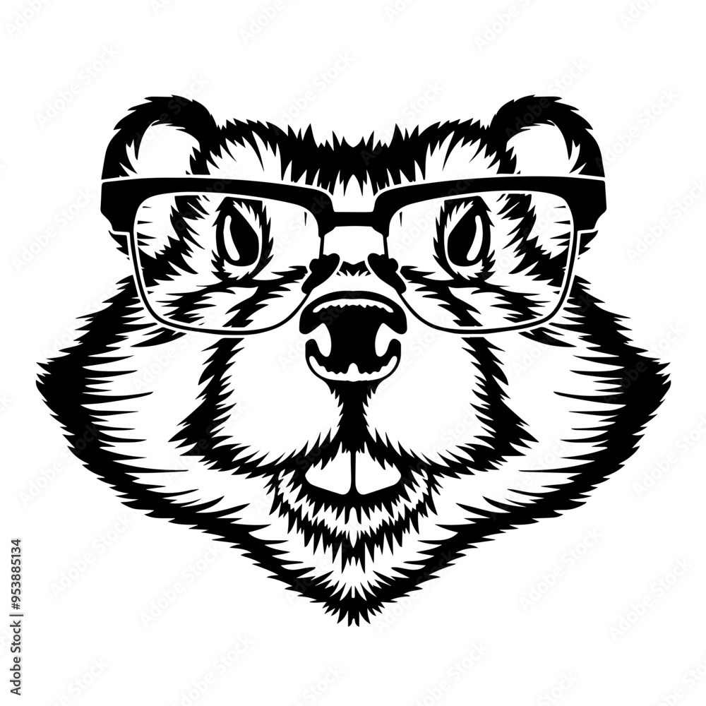 Obraz premium Beaver In Glasses