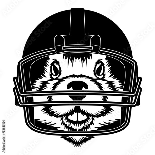 Beaver In Football Helmet