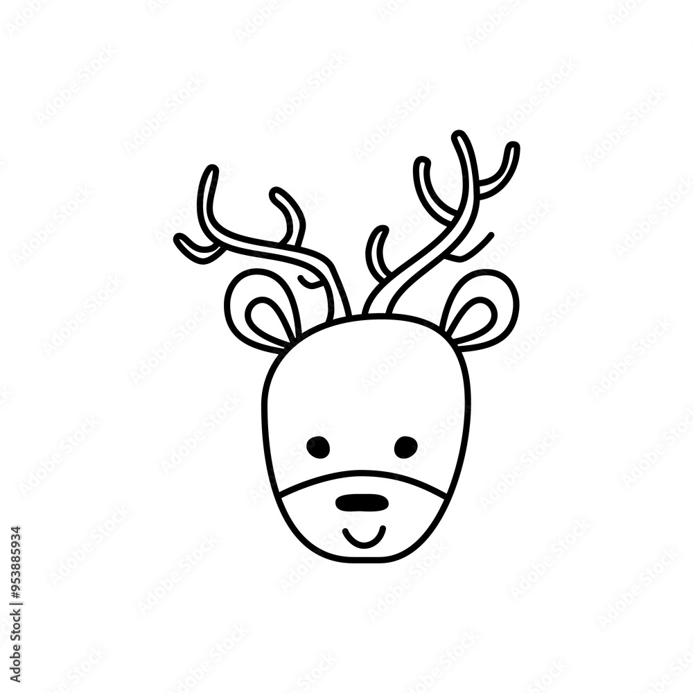 Christmas line icon from the Christmas camping series. Happy Holidays symbol and elements. Stock winter . Reindeer head Christmas line icon from the Christmas camping series. Happy Holidays symbol and elements. Stock winter . Reindeer head