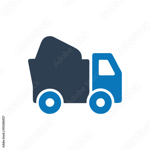 Heavy duty dump truck icon