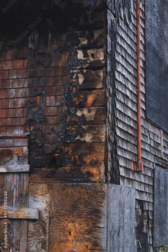 Walls of a burnt down house. Texture, background. Walls of a burnt down house. Texture, background.