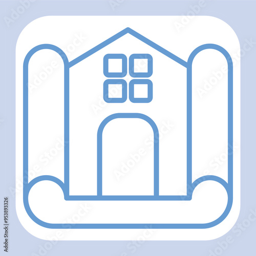 House Blueprint icon Design photo