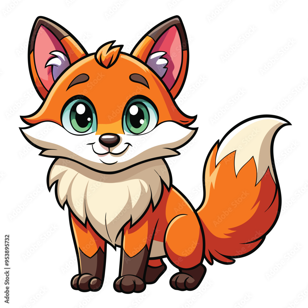 Cute Cartoon Animals on a white background Cute Cartoon Animals on a white background