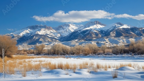 Spanish Fork, Utah: Scenic Snow-Capped Rocky Mountains Landscape