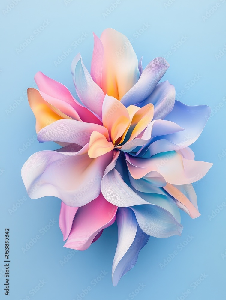 Fototapeta premium Flower Close-Up Blue Surface