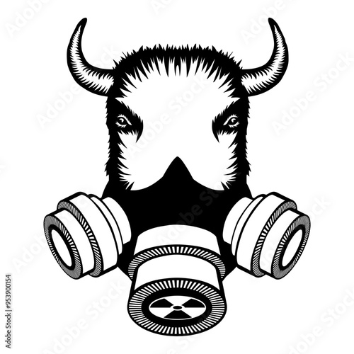 Bison In Gas Mask