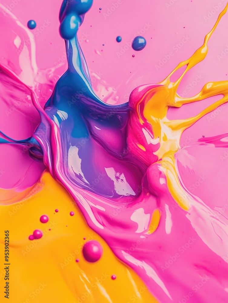 Fototapeta premium Colorful Liquid Painting Close Up