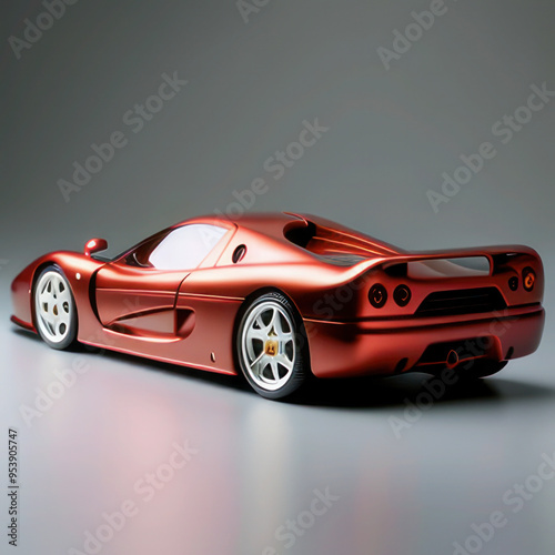 Sleek Red Supercar in Studio Lighting