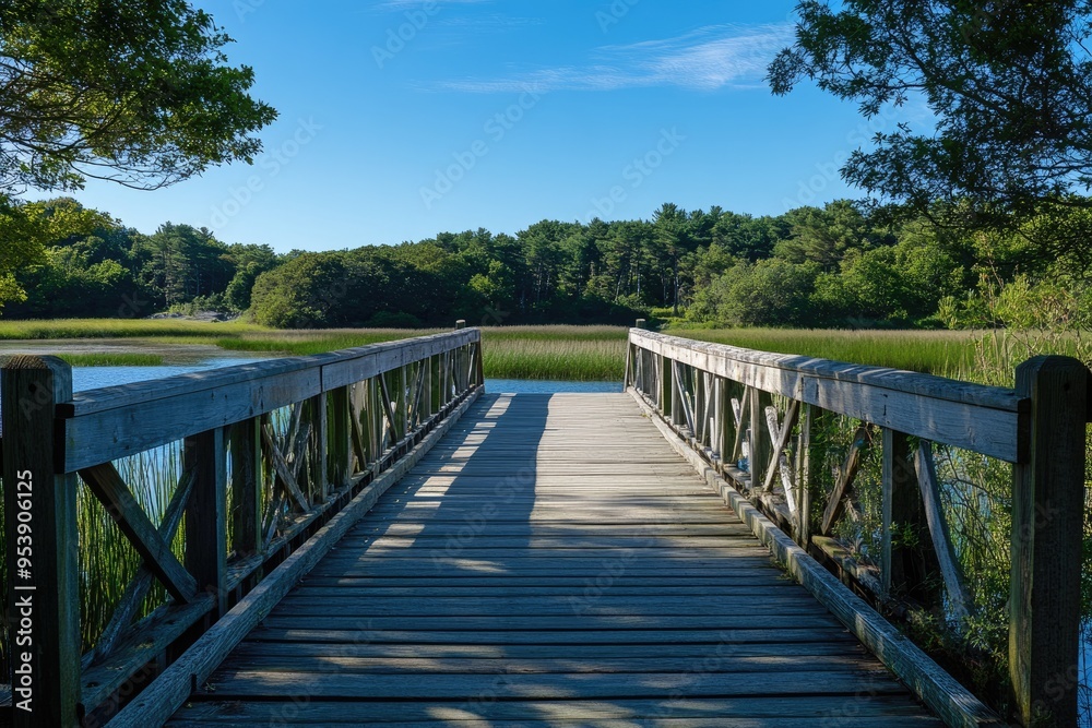 Massachusetts Duxbury Summer: Exploring Wooden Bridge at Powder Point Massachusetts Duxbury Summer: Exploring Wooden Bridge at Powder Point