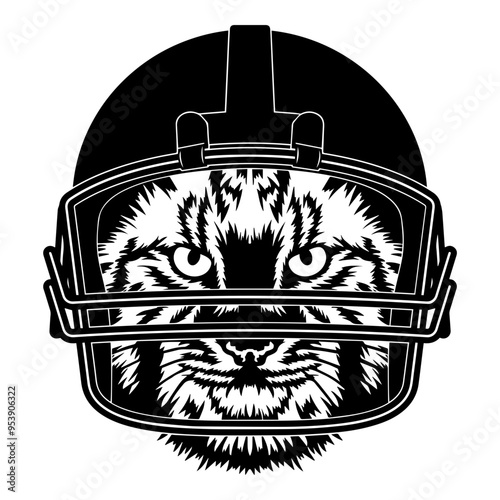 Bobcat In Football Helmet