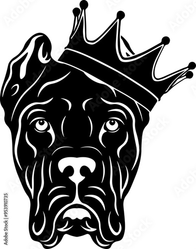 Cane Corso Wearing A Crown