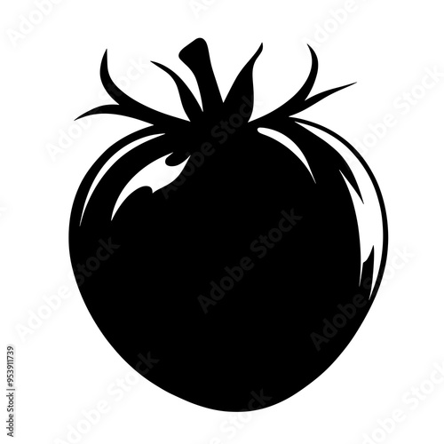 vector silhouette of a Tomato