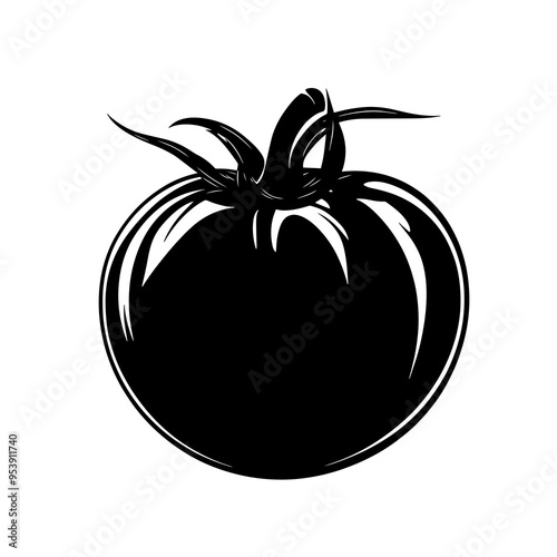 vector silhouette of a Tomato