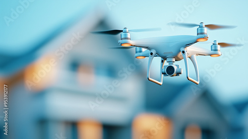 Drone Flying Near House