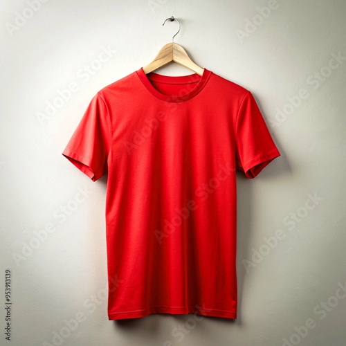 Red Men's T-shirt Mockup Design