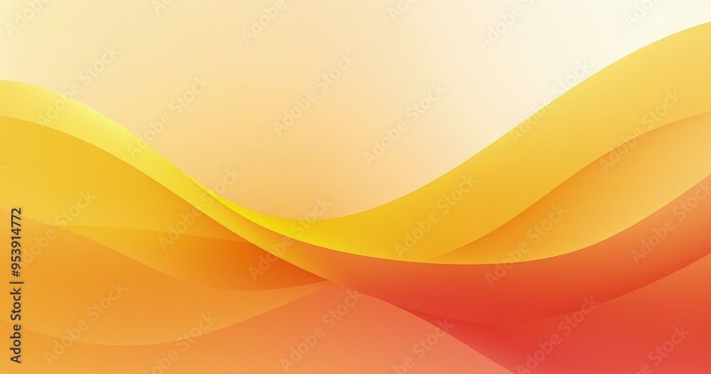 A smooth gradient background featuring waves of warm colors transitioning from yellow to orange and red, ideal for digital designs.