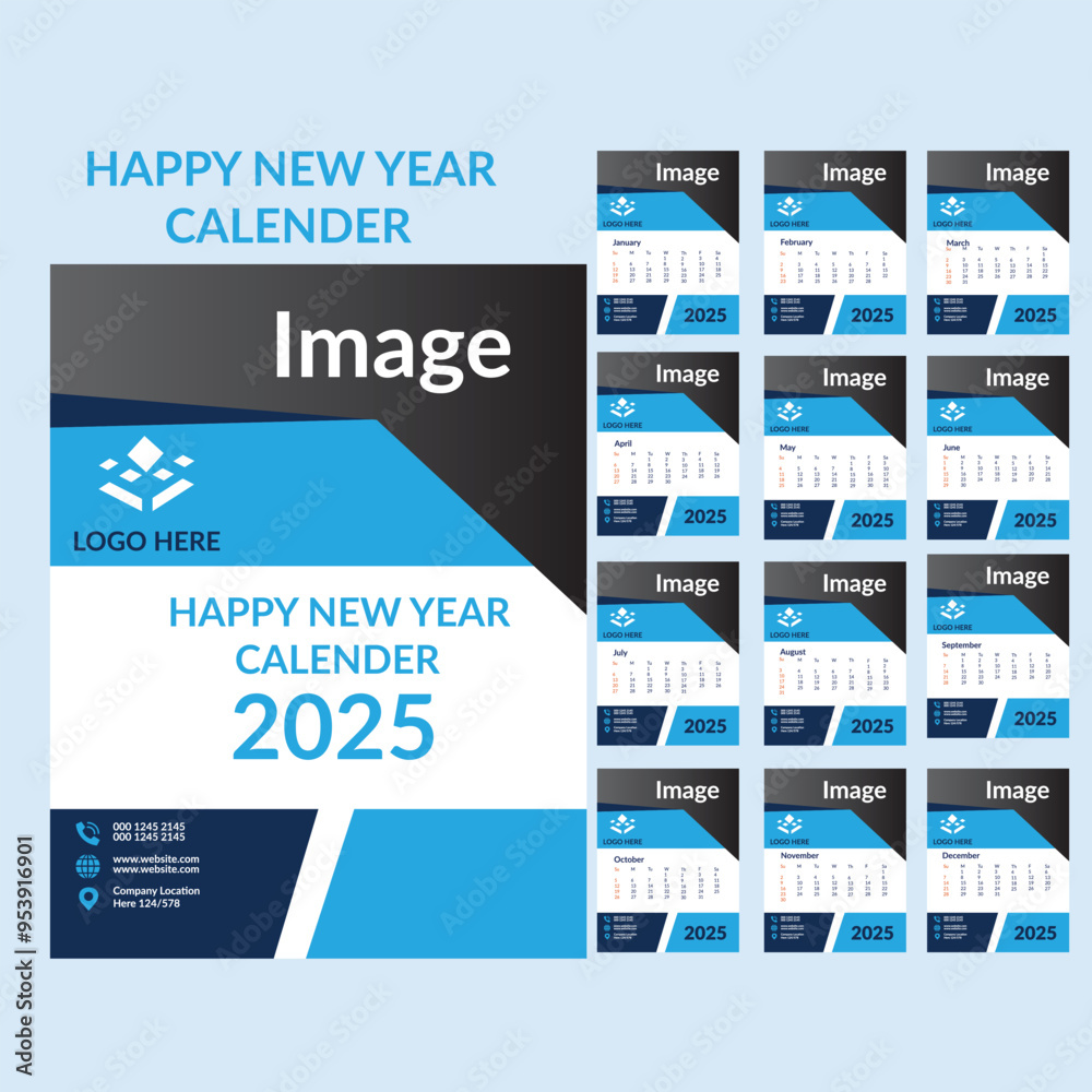 New Calender 2025 Tebal Design Calender Template Table Calender design month calender 2025 calender year