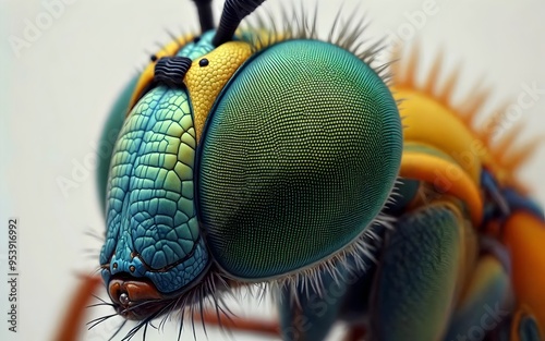 Detailed View of Insect Compound Eyes with Ommatidia photo