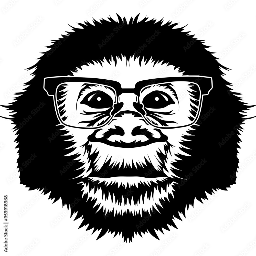Chimp Monkey Champanzee In Glasses Chimp Monkey Champanzee In Glasses