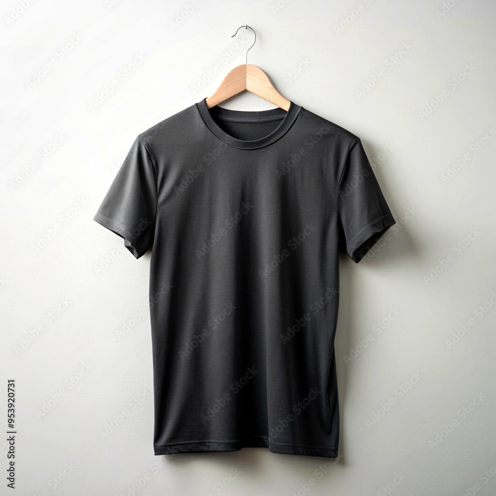 Plain black t-shirt front and back view for mockup in PNG transparent background Plain black t-shirt front and back view for mockup in PNG transparent background