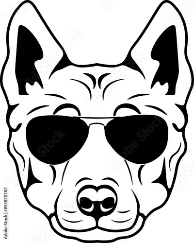 Czechoslovakian Wolfdog Czechoslovakian Vlcak In Sunglasses photo