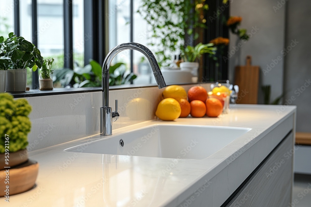 Kitchen water mixer. Water tap made of chrome material, Kitchen water mixer. Water tap made of chrome material,