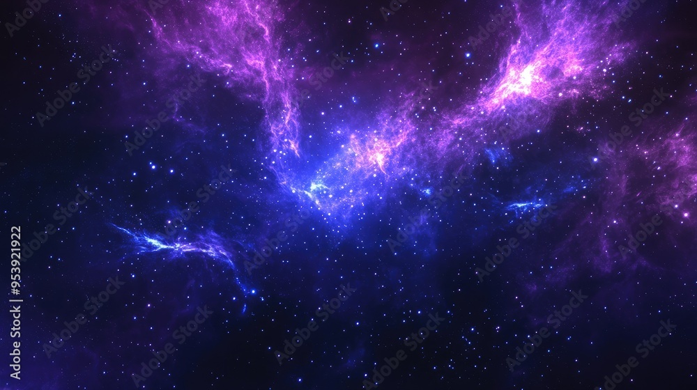 Purple and blue stars in a space background Purple and blue stars in a space background