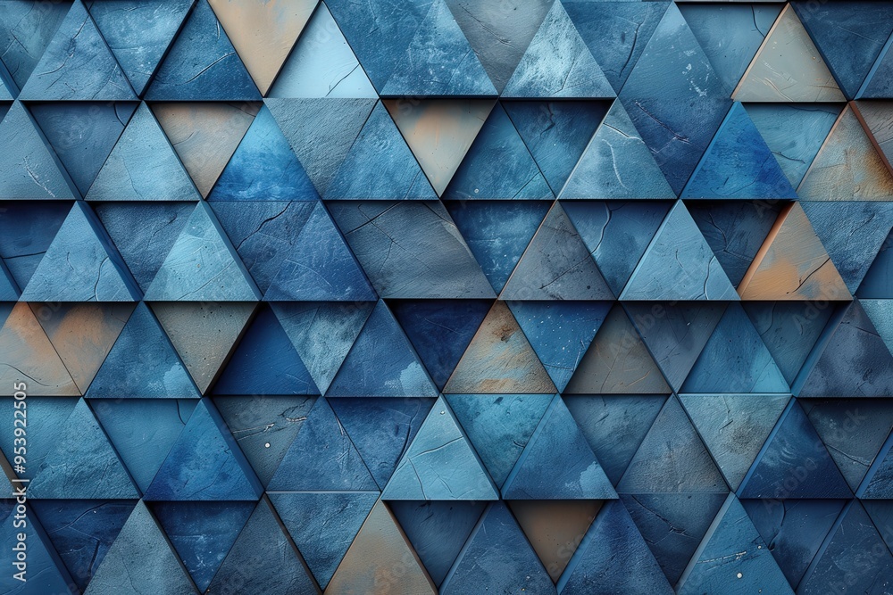 Abstract Geometric Background with Triangular Pattern in Shades of Blue and Orange, Creating a Modern and Artistic TextureAbstract Abstract Geometric Background with Triangular Pattern in Shades of Blue and Orange, Creating a Modern and Artistic TextureAbstract