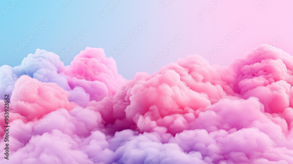 Vibrant Pink and Purple Cotton Candy Clouds in Pastel Sky Vibrant Pink and Purple Cotton Candy Clouds in Pastel Sky