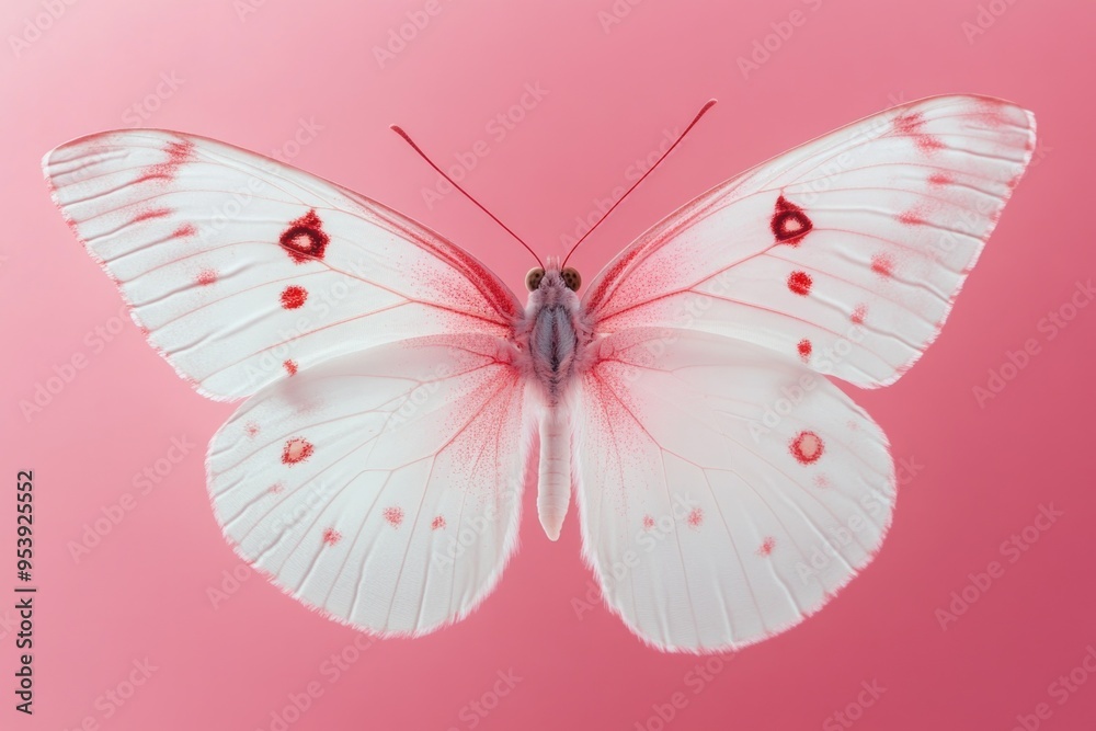 White butterfly with red spots White butterfly with red spots