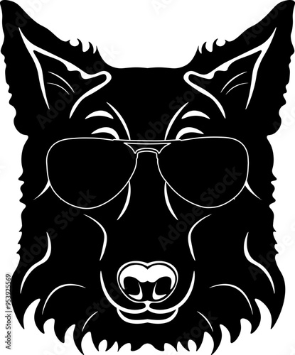 Dutch Shepherd In Sunglasses