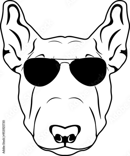 Slika na platnu English Bull Terrier In Sunglasses