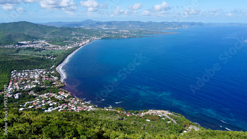 aerial view of the sea and city