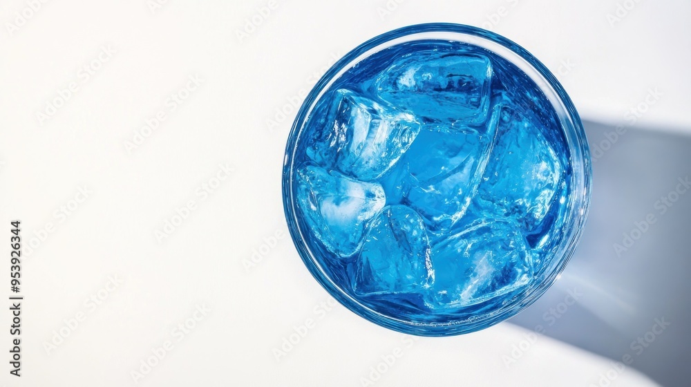 Refreshing Blue Drink with Ice Cubes Refreshing Blue Drink with Ice Cubes