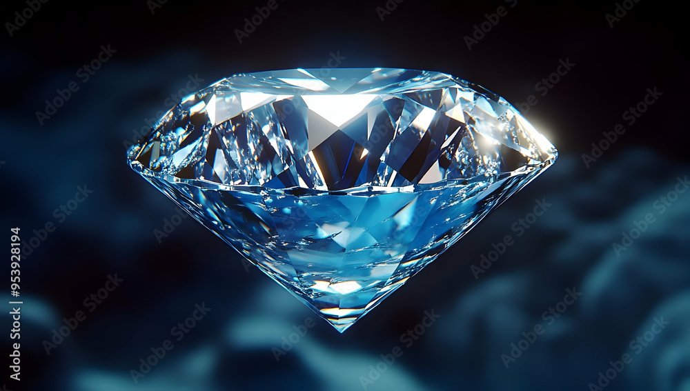 A stunning blue diamond floating in a mystical atmosphere, showcasing its brilliance and clarity in captivating detail. A stunning blue diamond floating in a mystical atmosphere, showcasing its brilliance and clarity in captivating detail.