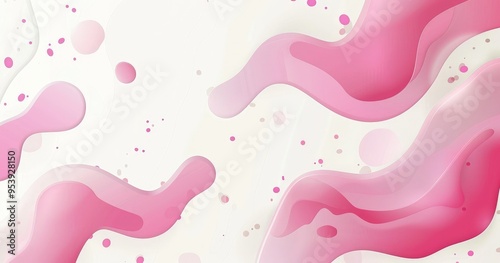 A soft, abstract design featuring flowing pink shapes and bubbles on a light background, ideal for backgrounds or digital art.